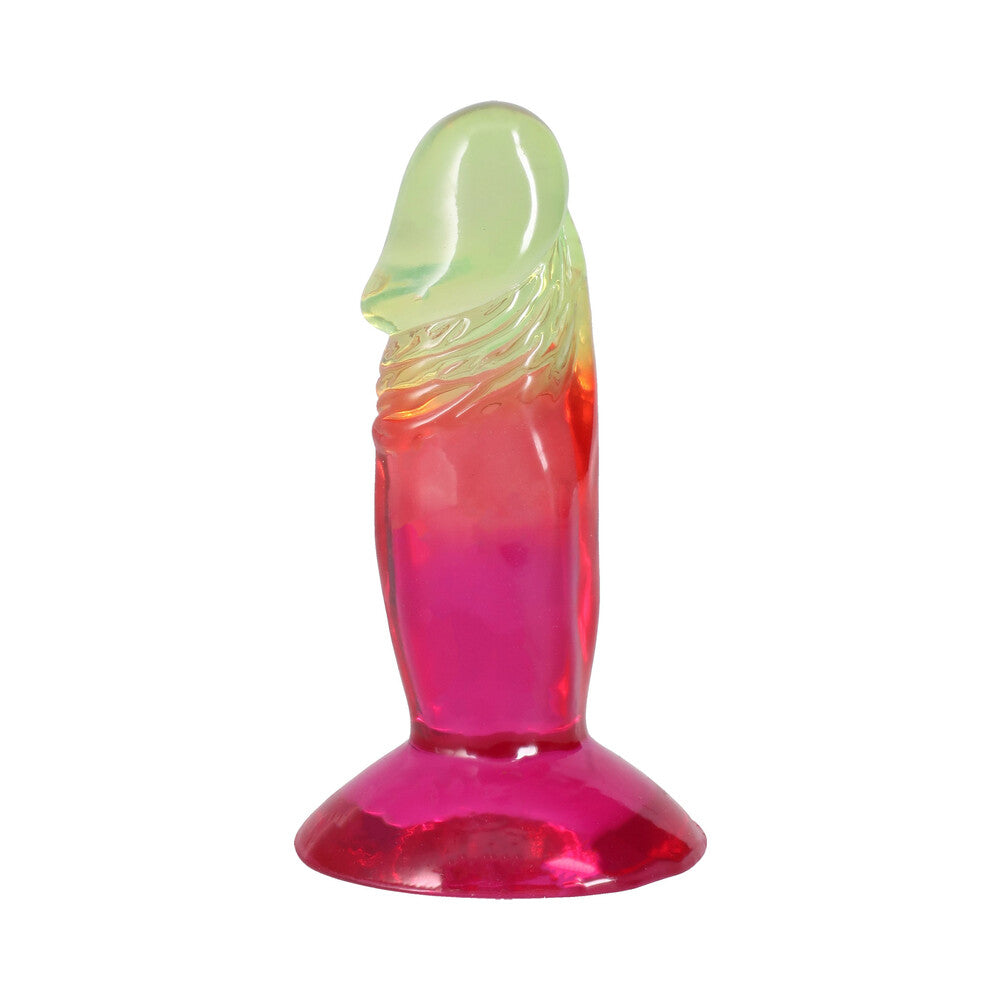 Doc Johnson Crystal Jellies 4.5 in. Dong – Multi-Color, Flexible Design