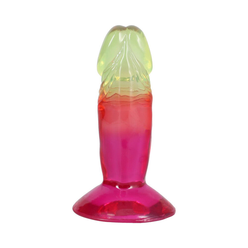 Doc Johnson Crystal Jellies 4.5 in. Dong – Multi-Color, Flexible Design