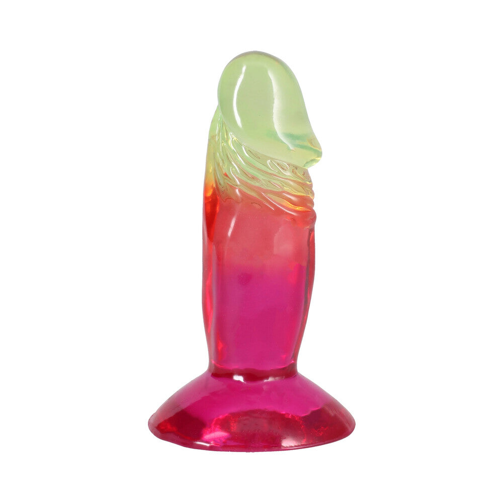 Doc Johnson Crystal Jellies 4.5 in. Dong – Multi-Color, Flexible Design