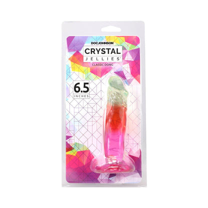 Doc Johnson Crystal Jellies 6.5 in. Dong – Multi-Color, Flexible, Textured
