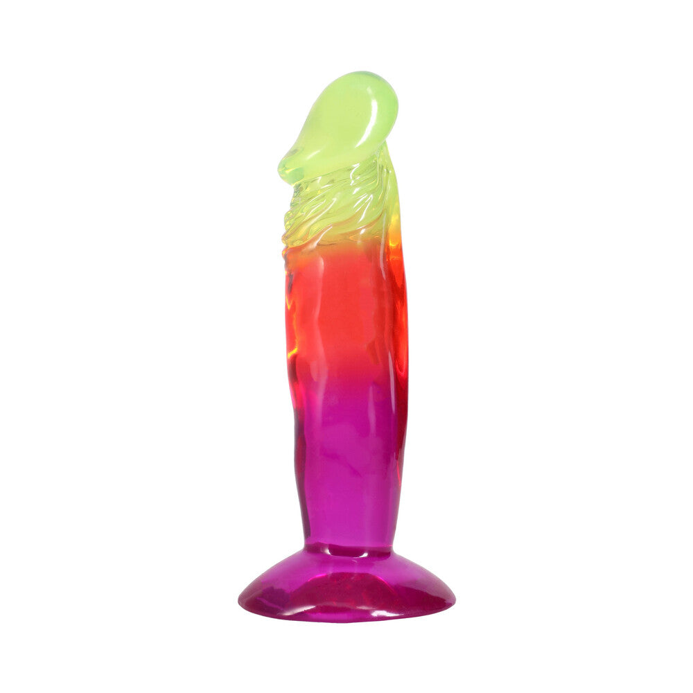 Doc Johnson Crystal Jellies 6.5 in. Dong – Multi-Color, Flexible, Textured
