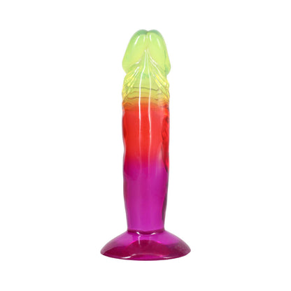 Doc Johnson Crystal Jellies 6.5 in. Dong – Multi-Color, Flexible, Textured