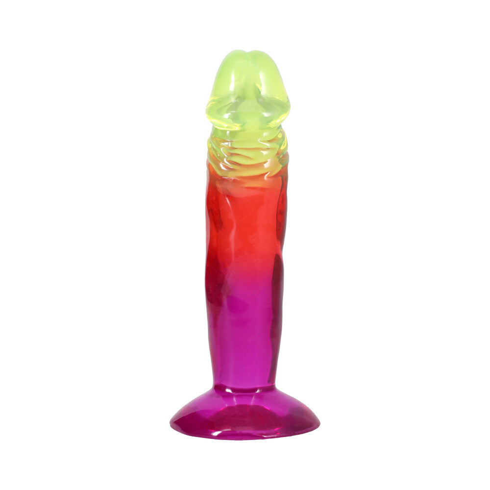 Doc Johnson Crystal Jellies 6.5 in. Dong – Multi-Color, Flexible, Textured