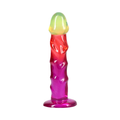 Doc Johnson Crystal Jellies 7.5 in. Dong with Suction Cup Base – Multi-Color