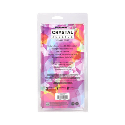 Doc Johnson Crystal Jellies 7.5 in. Dong with Suction Cup Base – Multi-Color