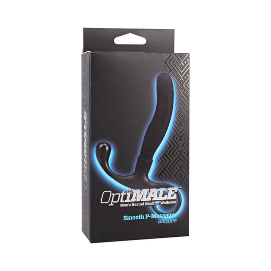OptiMALE Smooth Silicone P-Massager for Prostate Stimulation - Black