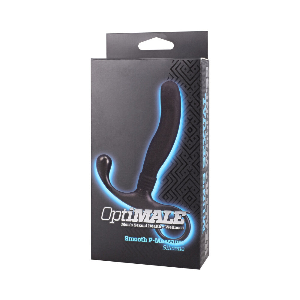 OptiMALE Smooth Silicone P-Massager for Prostate Stimulation - Black