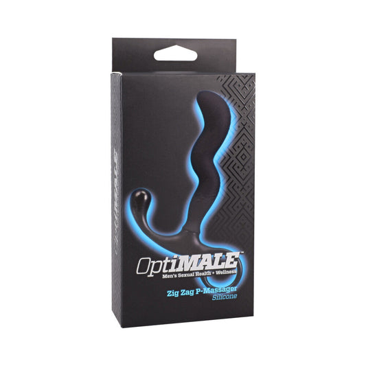 OptiMALE Zig Zag Silicone P-Massager - Prostate Stimulator - Black