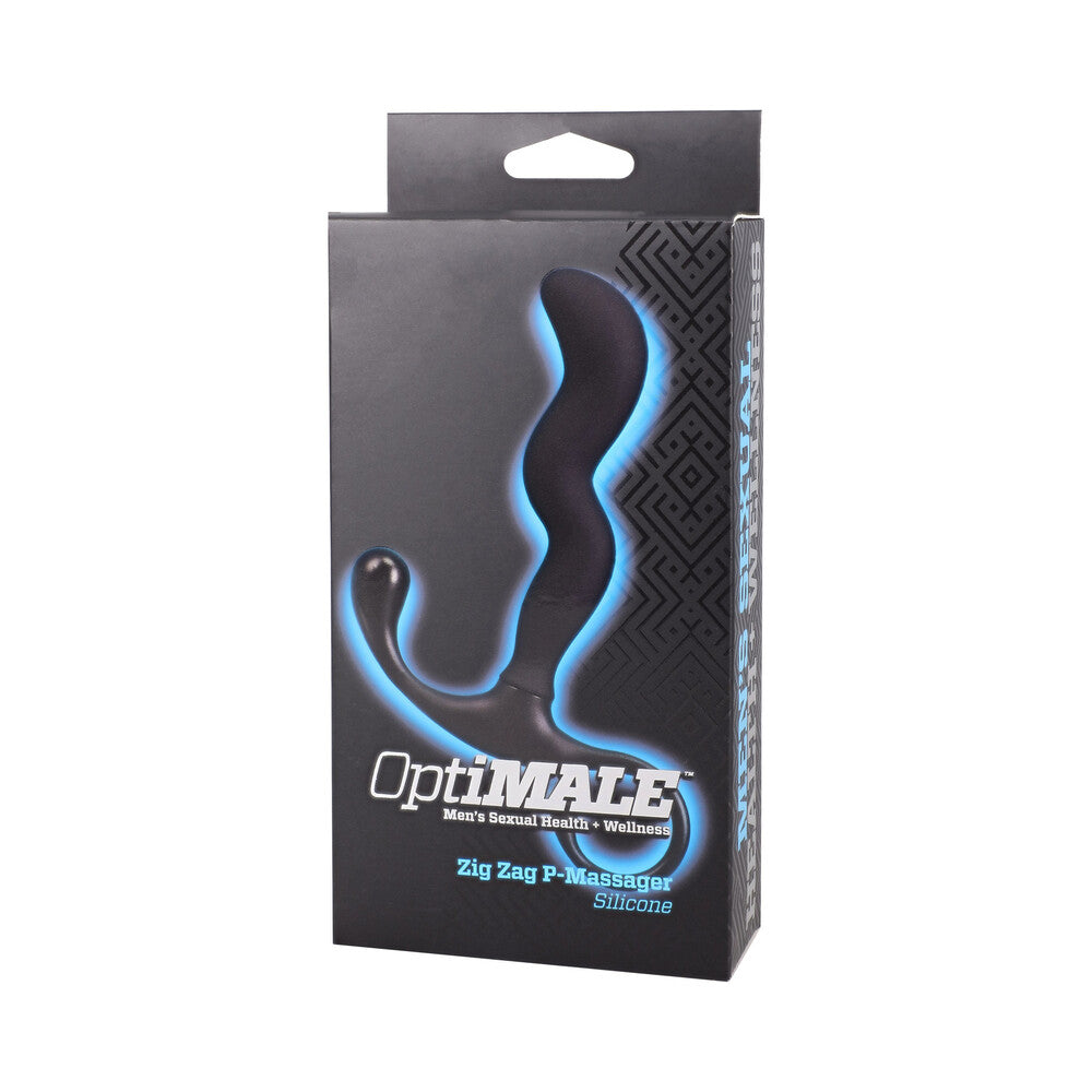 OptiMALE Zig Zag Silicone P-Massager - Prostate Stimulator - Black