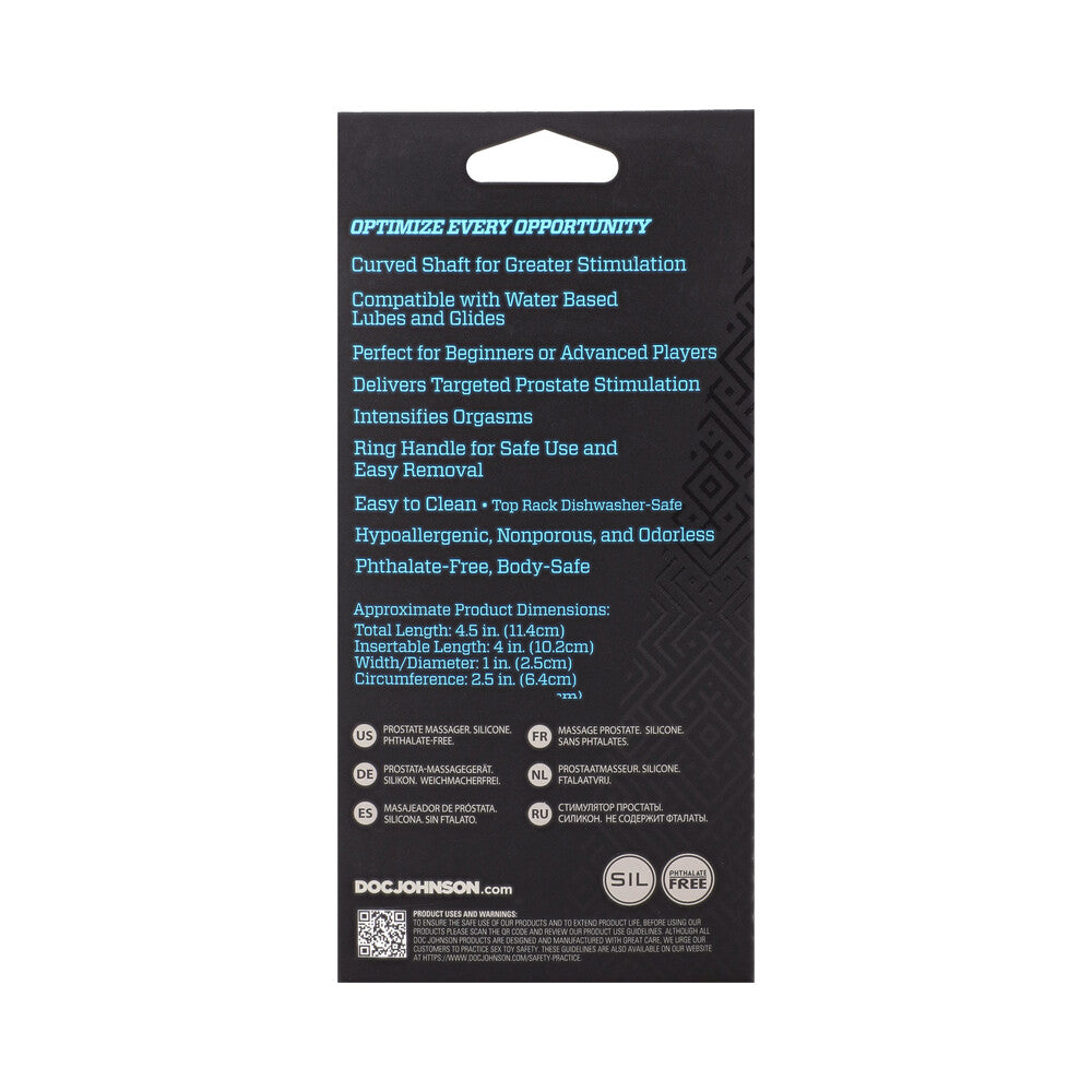 OptiMALE Zig Zag Silicone P-Massager - Prostate Stimulator - Black