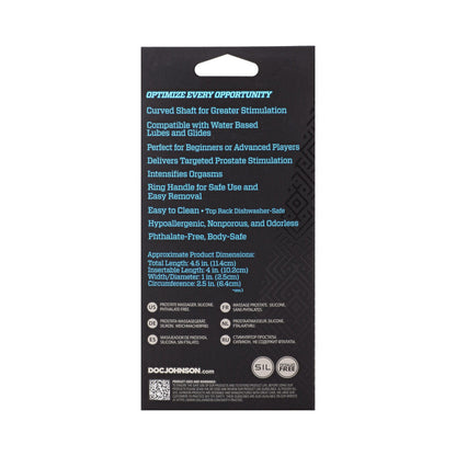 OptiMALE Zig Zag Silicone P-Massager - Prostate Stimulator - Black