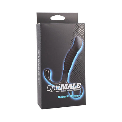 OptiMALE Ribbed Silicone P-Massager – Prostate Massager – Black