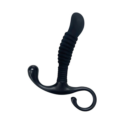 OptiMALE Ribbed Silicone P-Massager – Prostate Massager – Black