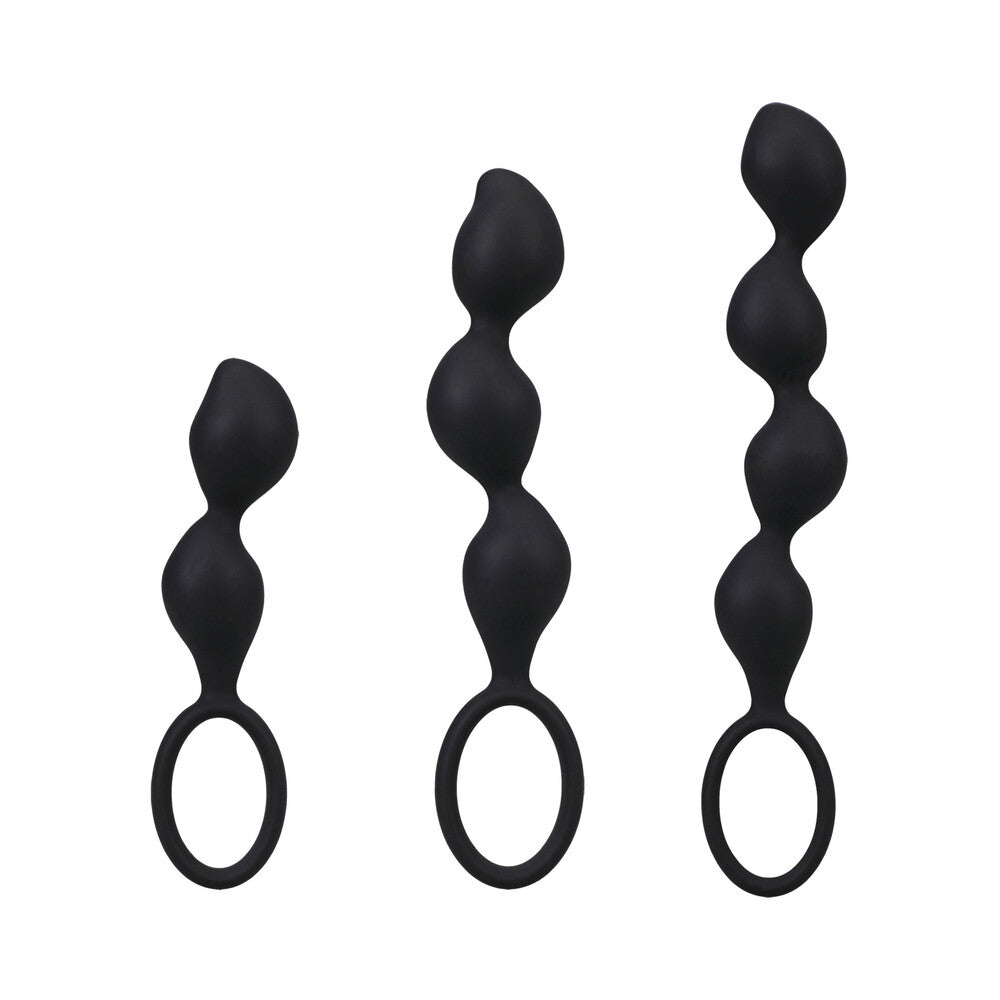 Mood Naughty Contour Beads Trainer Set – Black – Graduated Anal Training