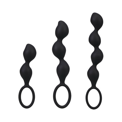 Mood Naughty Contour Beads Trainer Set – Black – Graduated Anal Training