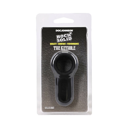 Rock Solid The Keyhole Silicone C-Ring – Black – Delays Ejaculation and Prolongs Erection