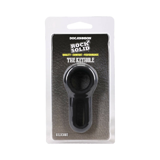 Rock Solid The Keyhole Silicone C-Ring – Black – Delays Ejaculation and Prolongs Erection
