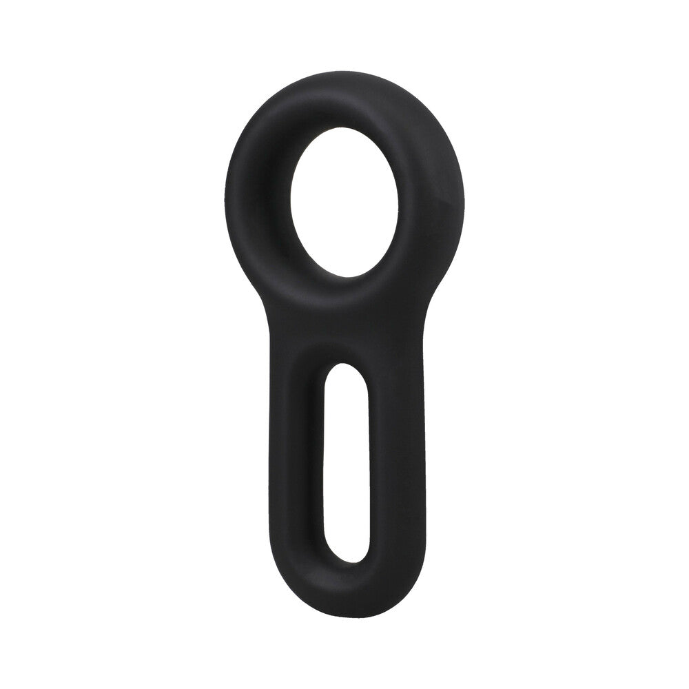 Rock Solid The Keyhole Silicone C-Ring – Black – Delays Ejaculation and Prolongs Erection