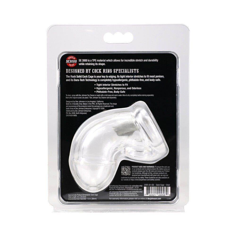 Rock Solid Cock Cage – Clear – Edging Device