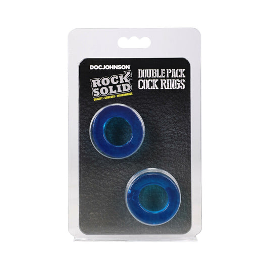Rock Solid Double Pack Cock Rings – Blue – Soft and Stretchable