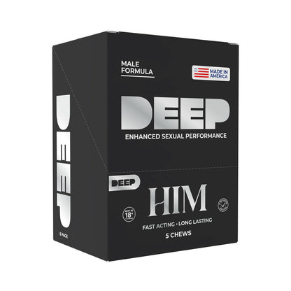 Doc Johnson DEEP Him Chews – Chewable Libido Support Tablets – 5/Card 6-Pack Display