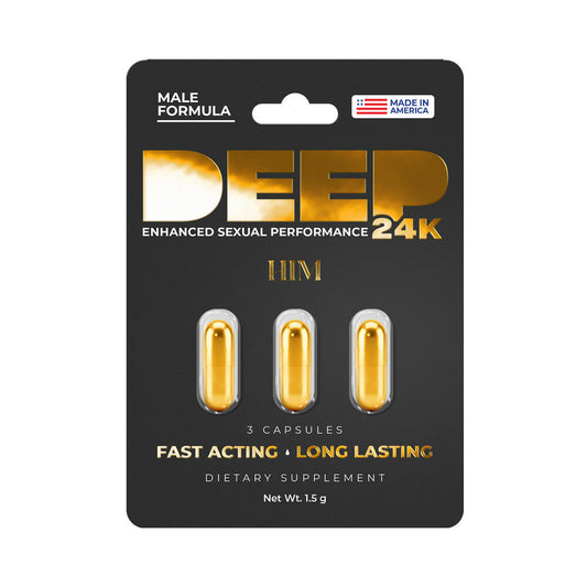 Doc Johnson DEEP Him 24K Capsules – Fast-Acting Formula – 3 Capsules