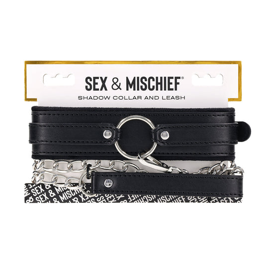 Sportsheets Sex & Mischief Shadow Collar and Leash – Black