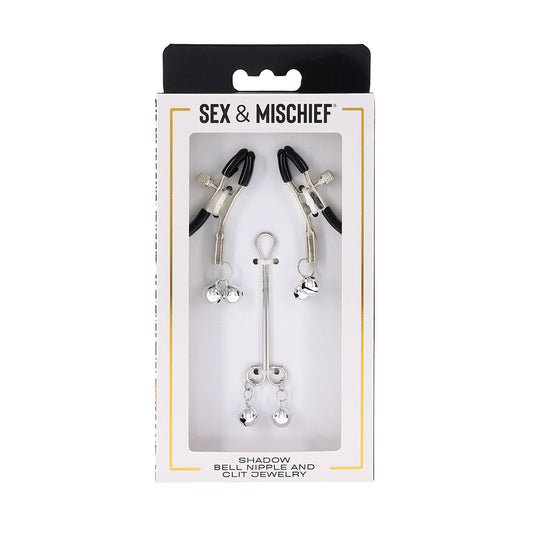 Sportsheets Shadow Bell Nipple and Clit Jewelry – Silver