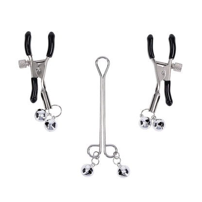Sportsheets Shadow Bell Nipple and Clit Jewelry – Silver