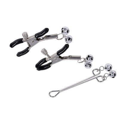 Sportsheets Shadow Bell Nipple and Clit Jewelry – Silver