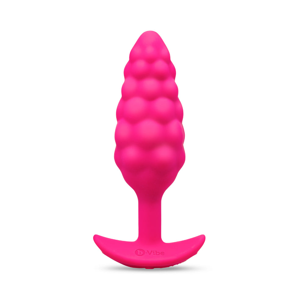 b-Vibe Bump Texture Plug – Small Vibrating Silicone Plug – Hot Pink