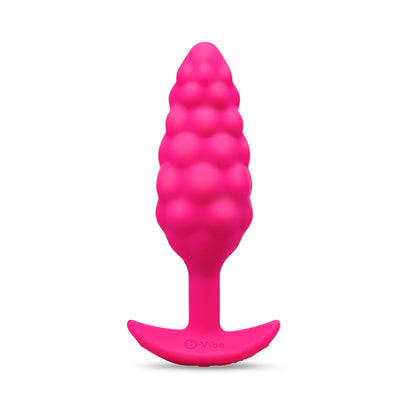 b-Vibe Bump Texture Plug – Small Vibrating Silicone Plug – Hot Pink