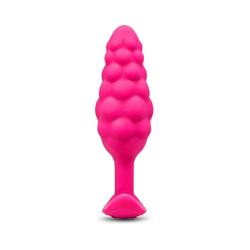 b-Vibe Bump Texture Plug – Small Vibrating Silicone Plug – Hot Pink