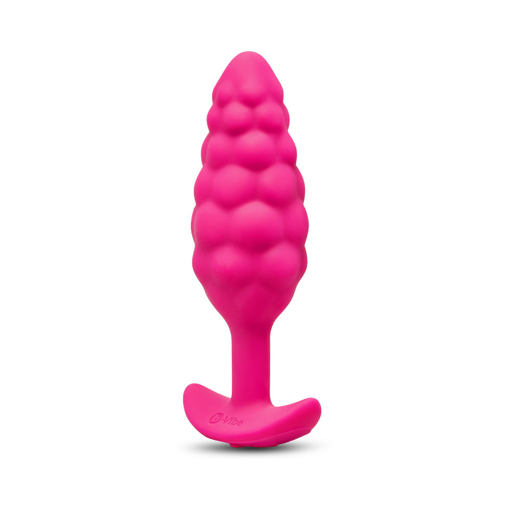 b-Vibe Bump Texture Plug – Small Vibrating Silicone Plug – Hot Pink
