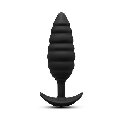 b-Vibe Twist Texture Large Vibrating Plug – Black