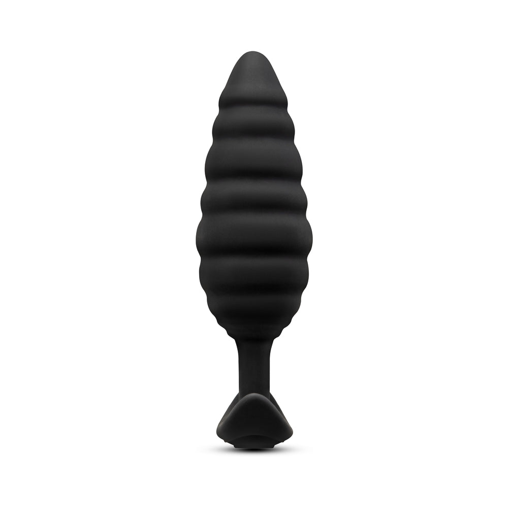 b-Vibe Twist Texture Large Vibrating Plug – Black
