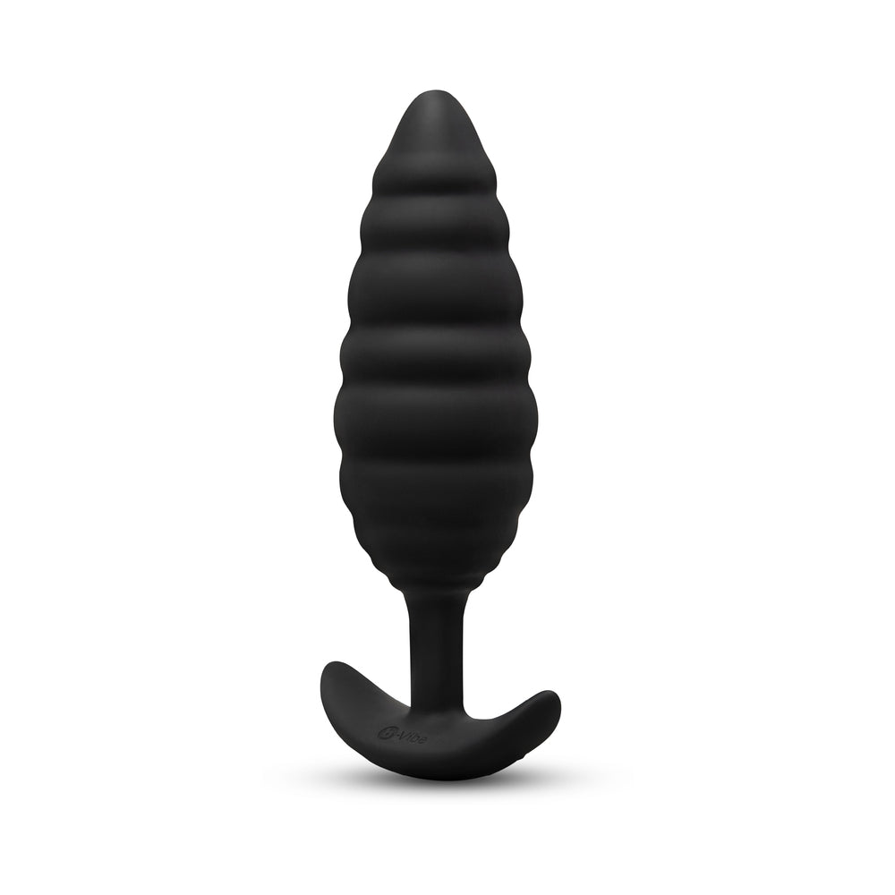 b-Vibe Twist Texture Large Vibrating Plug – Black