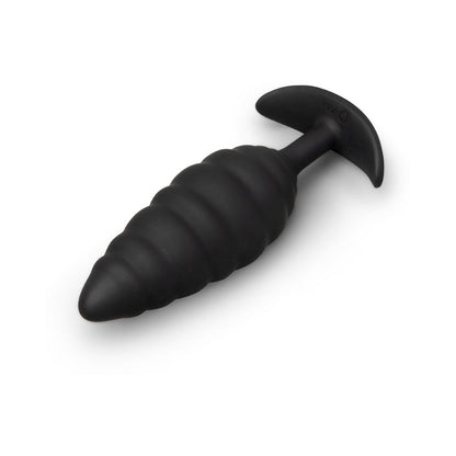 b-Vibe Twist Texture Large Vibrating Plug – Black