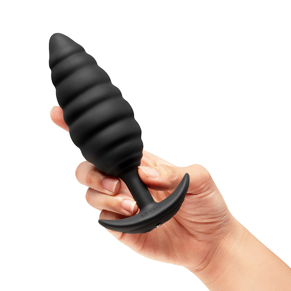b-Vibe Twist Texture Large Vibrating Plug – Black