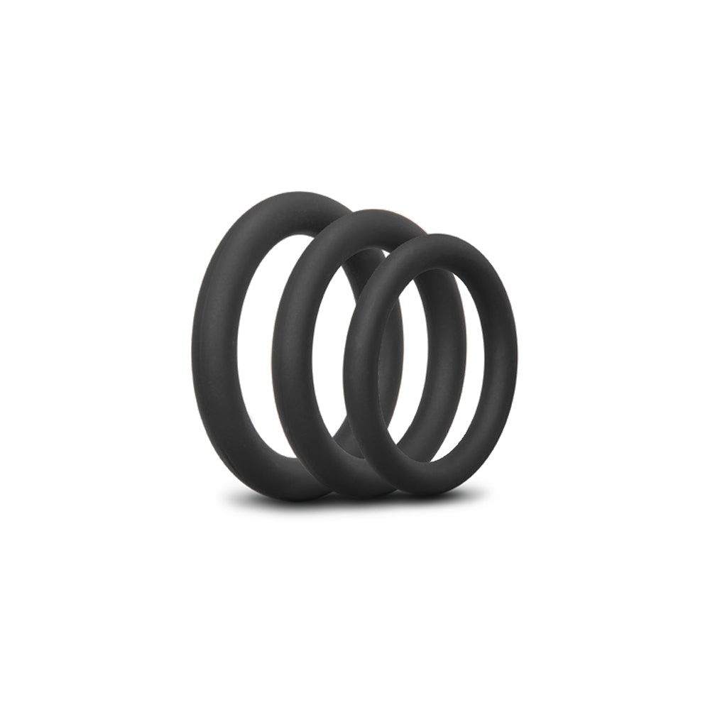 b-Vibe Snug Ring Lite 3-Pack Silicone C-Rings - Black