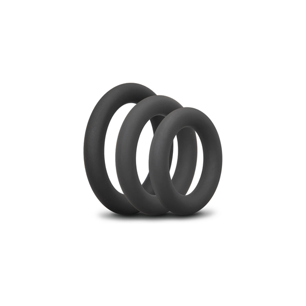 b-Vibe Snug Ring Swole 3-Pack Snug Fit Thick Silicone C-Ring – Black