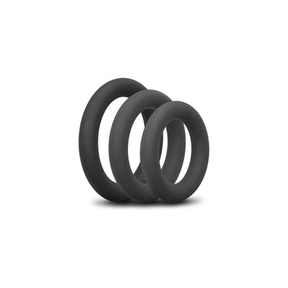 b-Vibe Snug Ring Swole 3-Pack Snug Fit Thick Silicone C-Ring – Black