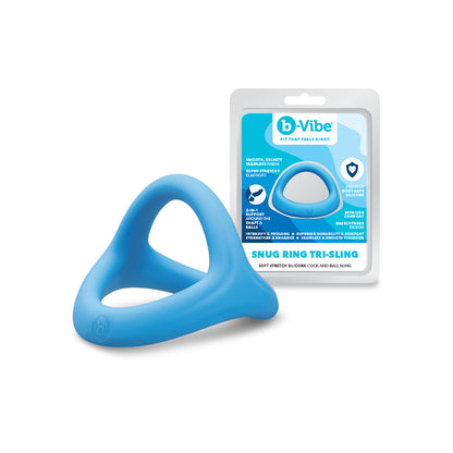 b-Vibe Snug Ring Tri-Sling Silicone C-Ring – Blue