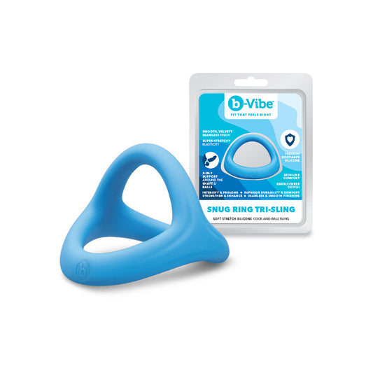 b-Vibe Snug Ring Tri-Sling Silicone C-Ring – Blue
