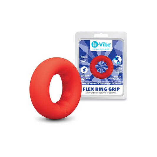 b-Vibe Flex Ring Grip Ultra Soft Silicone C-Ring - Red