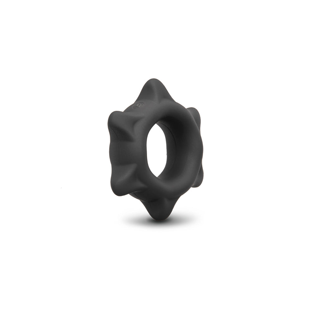 b-Vibe Flex Ring Spike Silicone C-Ring - Black