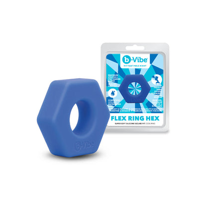 b-Vibe Flex Ring Hex Silicone C-Ring – Blue