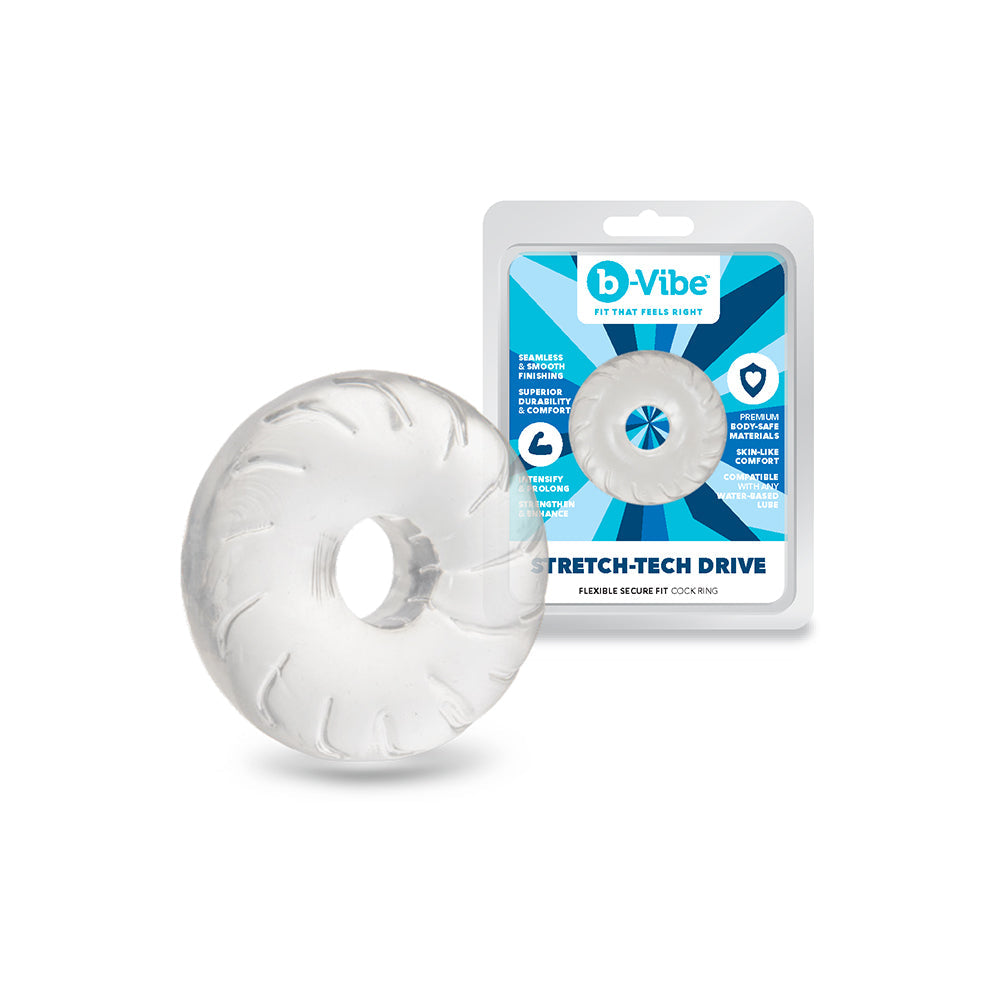 b-Vibe Stretch-Tech Drive Ultra Stretchy C-Ring – Clear