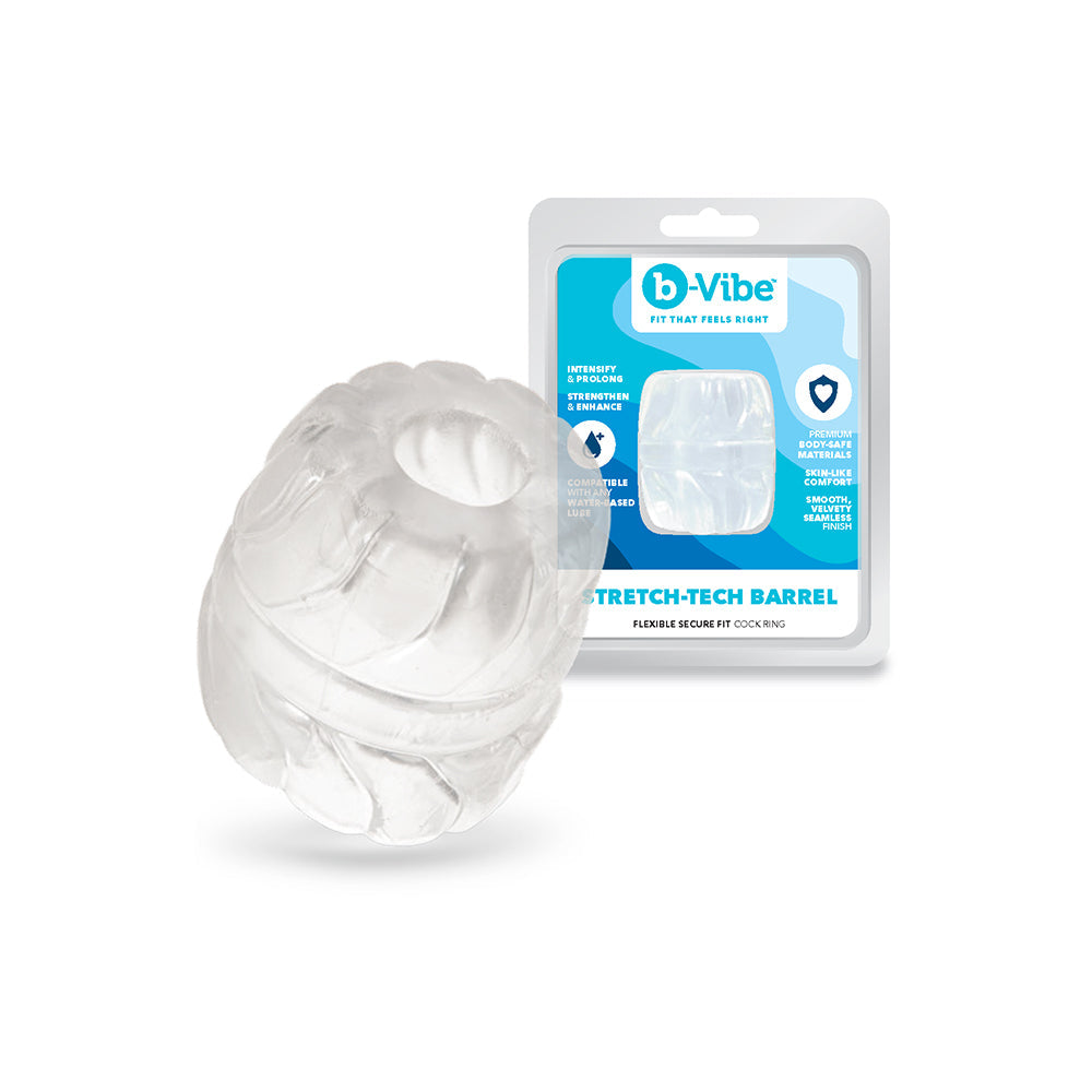b-Vibe Stretch-Tech Barrel Ultra Stretchy C-Ring - Clear
