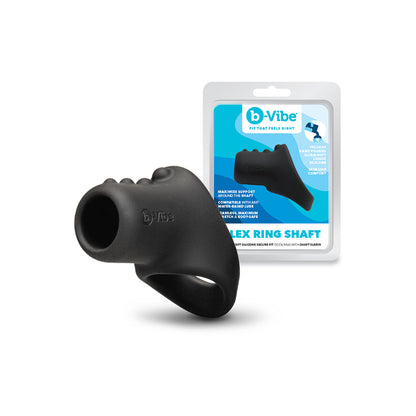 b-Vibe Flex Ring Shaft Silicone C-Ring & Ball Stretcher - Black